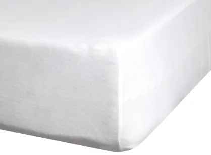 Prześcieradło z bawełny jersey z gumką ADELA białe 180x200 z kolekcji Ella Line