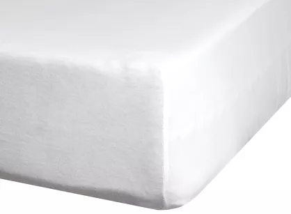 Prześcieradło z bawełny jersey z gumką ADELA białe 180x200 z kolekcji Ella Line