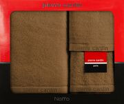 Komplet Ręczników EVI Pierre Cardin miodowe zdobione bordiurą w kolorze ręcznika z logo marki z kolekcji Premium 430 g/m2 - 2