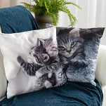 Poszewka welwetowa 45x45 ANIMAL 76 zdobiona nadrukiem kota - 2