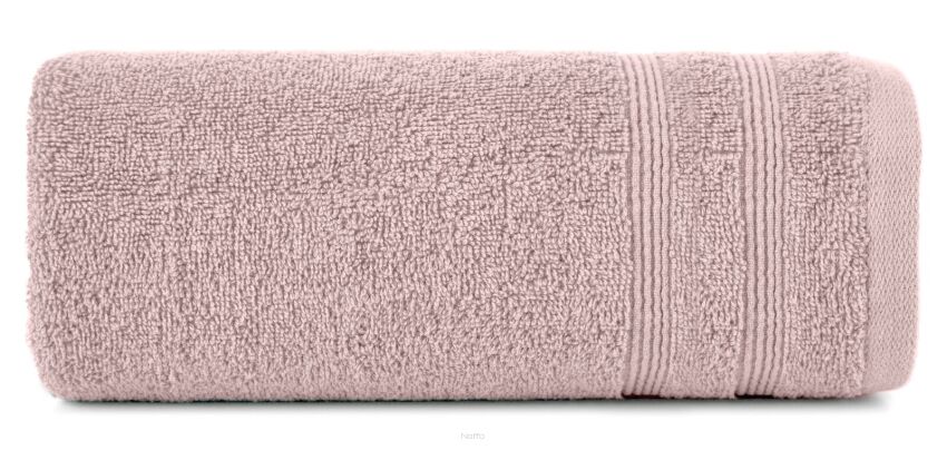 Ręcznik bawełniany 30x50 ALINE pudrowy z wypukłą tkaną bordiurą