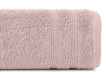 Ręcznik bawełniany 30x50 ALINE pudrowy z wypukłą tkaną bordiurą
