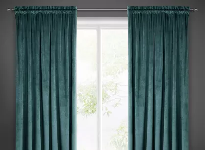 Zasłona na taśmie 140x270 MELANIE welwetowa ciemny niebieski o aksamitnej strukturze