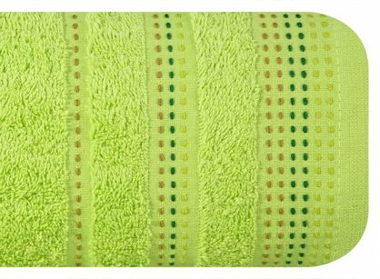 Ręcznik 50x90 POLA sałata z kolorową bordiurą zakończoną stebnowaniem 500 g/m2