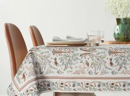 Obrus gobelinowy 140x220 1342 naturalny wzór roślinny