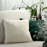 Poszewka welwetowa 45x45 VELVET 147A jednokolorowa kremowa obszyta lamówką - 2