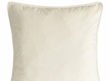 Poszewka welwetowa 45x45 VELVET 147A jednokolorowa kremowa obszyta lamówką