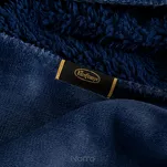 Koc na fotel jednokolorowy 70x160 TEDY granatowy imitujący buklę - 2