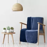 Koc na fotel jednokolorowy 70x160 TEDY granatowy imitujący buklę - 10
