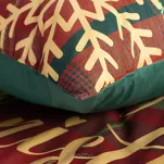 Pościel świąteczna 160x200 ESTRELLA czerwono zielona gwiazdki wzór kraty z bawełny renforce - 5