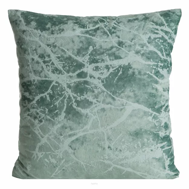 Poszewka welwetowa 45x45 VELVET 73A zielona z przecieranym marmurkowym wzorem