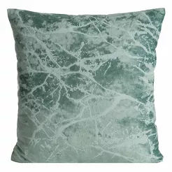 Poszewka welwetowa 45x45 VELVET 73A zielona z przecieranym marmurkowym wzorem