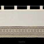 Zazdrostka na szelkach 150x60 MADDELINE beżowa z bawełny zdobiona ażurowym geometrycznym wzorem - 7