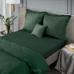 Prześcieradło z satyny bawełnianej z gumką NOVA 3 ciemna zieleń 160x200 - 6
