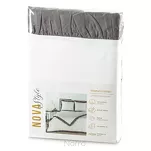 Pościel bawełniana 160x200 ELIZA biała zdobiona ozdobną stalową falbanką z kolekcji Nova Style - 2