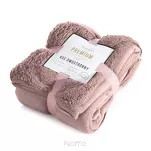 Koc jednokolorowy 170x210 TEDY różowy imitujący buklę - 2