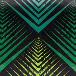 Zasłona na taśmie 140x270 ANGELINA welwetowa czarna z geometrycznym turkusowym nadrukiem - 9