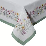 Obrus 140x180 SUMMER 9 naturalny zielony z nadrukowanym wzorem kwiatów polnych - 2