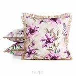 Poszewka na taras 45x45 GARDEN 29 kremowa wodoodporna różowa styl kwiatowy z frędzlami - 2