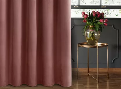 Zasłona gotowa na taśmie 140x270 SIBEL welwetowa Pierre Cardin ciemny róż jednokolorowa
