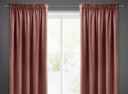 Zasłona na taśmie 140x270 SIBEL welwetowa Pierre Cardin ciemny róż jednokolorowa