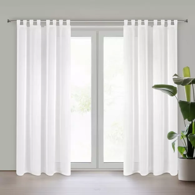 Firana na szelkach 140x250 LUCY biała z gładkiego woalu