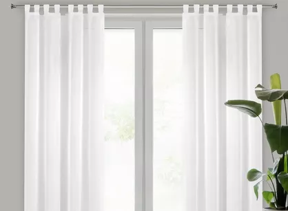 Firana na szelkach 140x250 LUCY biała z gładkiego woalu