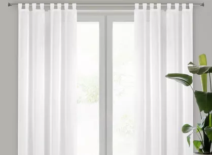 Firana na szelkach 140x250 LUCY biała z gładkiego woalu