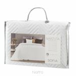 Narzuta welwetowa 170x210 SOFIA biała pikowana w gęstą jodełkę - 2