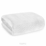 Narzuta welwetowa 170x210 SOFIA biała pikowana w gęstą jodełkę - 3