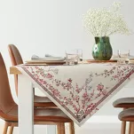 Nakładka gobelinowa 100x100 THAI naturalna różowa wzór kwiatu wiśni - 6