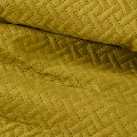 Narzuta welwetowa 170x210 LUIZ 5 musztardowa w geometryczny wzór - 2