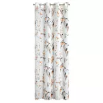Zasłona na przelotkach 140x250 RIKI biała ruda z etaminy z wzorem botanicznym - 10