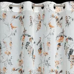 Zasłona na przelotkach 140x250 RIKI biała ruda z etaminy z wzorem botanicznym - 4