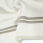 Ręcznik 70x140 FILON kremowy zdobiony bordiurą w prążki z połyskującą srebrną nicią - 3