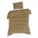 Pościel satyna bawełniana 220x200 LAURA złota zdobiona ozdobną białą kantą z kolekcji Nova Style - 4