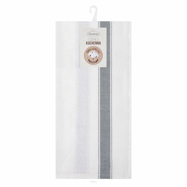 Komplet ścierek kuchennych 2x50x70 SOFIA srebrne w pasy z bawełny