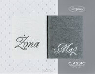 Komplet Ręczników 2x50x90 MĄŻ ŻONA białe popielate - 2