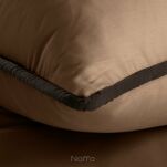 Pościel z makosatyny 220x200 LUNARA brązowa jasny brąz z ozdobnym sznurem pasmanteryjnym - 2