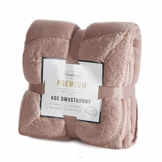 Koc jednokolorowy 150x200 TEDY mocha imitujący buklę