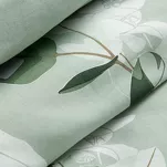 Pościel satynowa 160x200 SPRING 97 jasna zieleń z wzorem zielonych liści z kolekcji Classic - 5