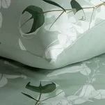 Pościel satynowa 160x200 SPRING 97 jasna zieleń z wzorem zielonych liści z kolekcji Classic - 6