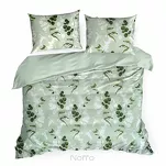 Pościel satynowa 160x200 SPRING 97 jasna zieleń z wzorem zielonych liści z kolekcji Classic - 2