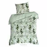 Pościel satynowa 160x200 SPRING 97 jasna zieleń z wzorem zielonych liści z kolekcji Classic - 3