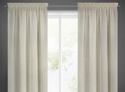 Zasłona na taśmie 140x270 EMILIA kremowa o strukturze siatki w stylu eko