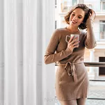 Firana na przelotkach 300x250 MISSY biała z szyfonu z szampańskim nadrukiem - 9