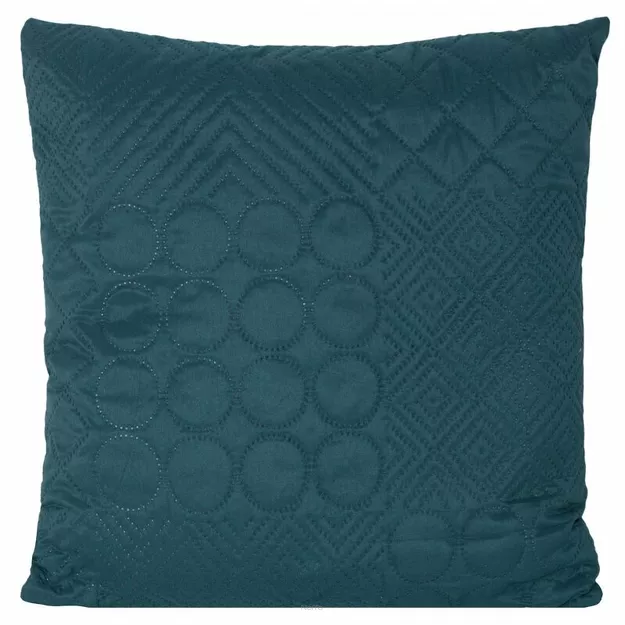 Poszewka jednokolorowa 40x40 BONI 5 ciemny turkus pikowana w geometryczny wzór Design 91