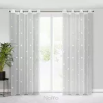 Firana na przelotkach 140x250 ELSA biała zdobiona dziecięcym żółtym haftem - 8