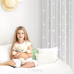 Firana na przelotkach 140x250 ELSA biała zdobiona dziecięcym żółtym haftem - 10