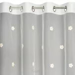 Firana na przelotkach 140x250 ELSA biała zdobiona dziecięcym żółtym haftem - 4